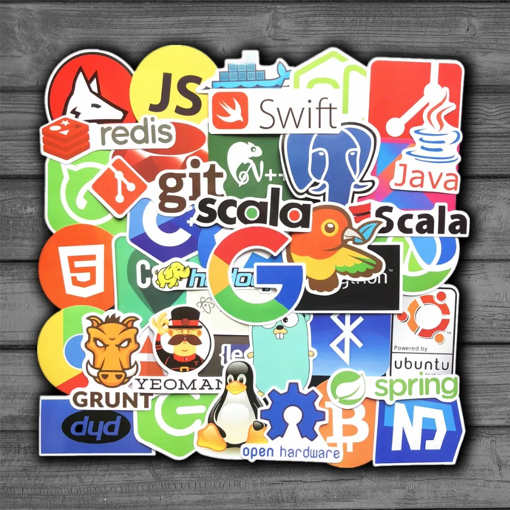50 шт./лот интернет Java JS Php Html облачный Docker язык программирования биткоинов APP