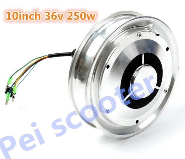 

10 дюймов 10 дюймов 24v 36v 48v 250w BLDC одноосный бесщеточный нет-снаряжение скутер dc ступицы колеса мотор phub-143
