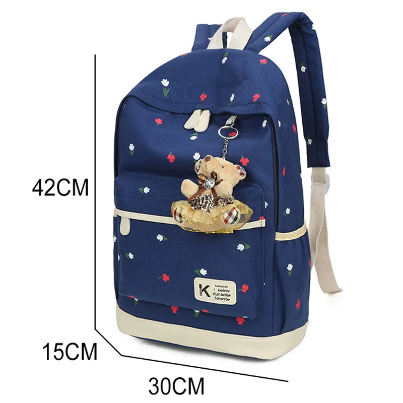 4 шт./компл. модный холщовый рюкзак Женский школьный школьные рюкзаки для