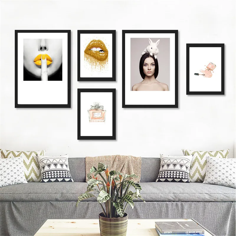 Fashion Beauty Makeup Girls Canvas Painting Modern Home Decoration Wall Art Picture For Living Room Posters And Prints No Framed | Дом и сад