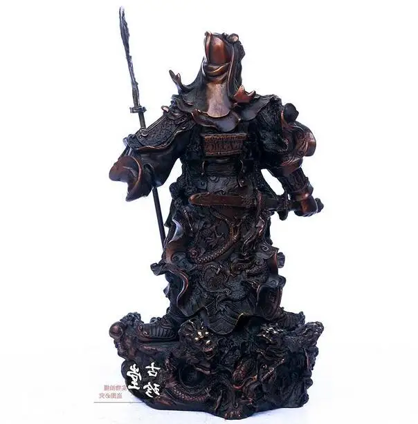 11 &quotКитайская латунная медная девять лоялизм дракона Guan GongYu God Warrior статуя меча |