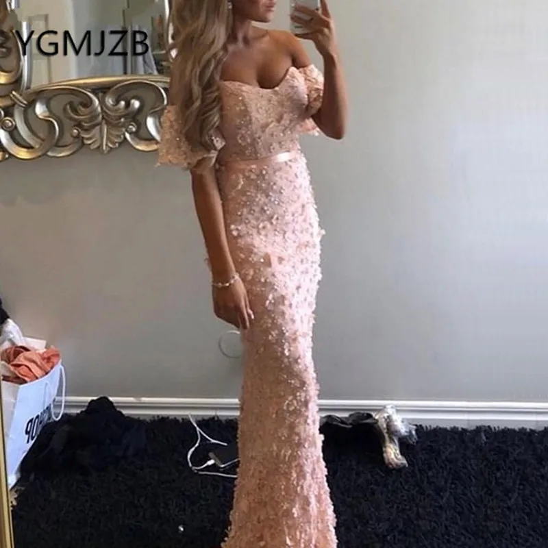 Элегантные длинные вечерние платья 2019 кружевное платье русалки на тонких