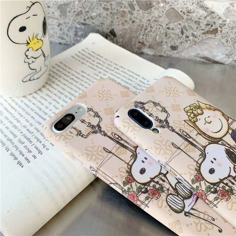 MORINBOiPhone6 ​​/ 6p / 7/8 PLUS cute cartoon Charlie and Snoopy X XR XS MAX mobile phone case anti-fall |