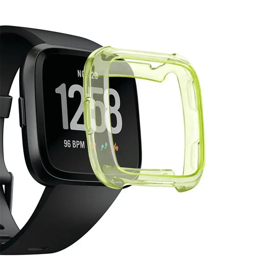 Light Green ТПУ силиконовый чехол Корпус часов Защита корпуса протектор для Fitbit Versa смарт-Браслет SmartWatch Watachband Спортивные товары доступ - Цвет: Light Green