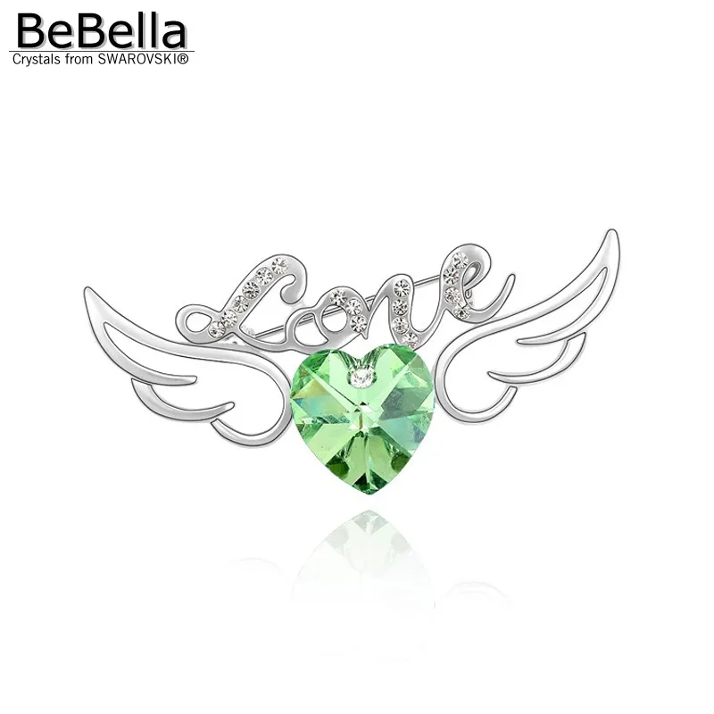 BeBella 6 видов цветов женские сердца брошь с крыльями сделаны элементами Swarovski|wing