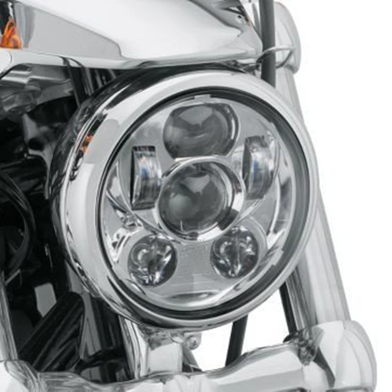 5.75 inch Motorcycle Headlight Samlight 45w DOT LED Headlamp Chrome Hi Low Beam with Bulb for Motorcycles Dyna |