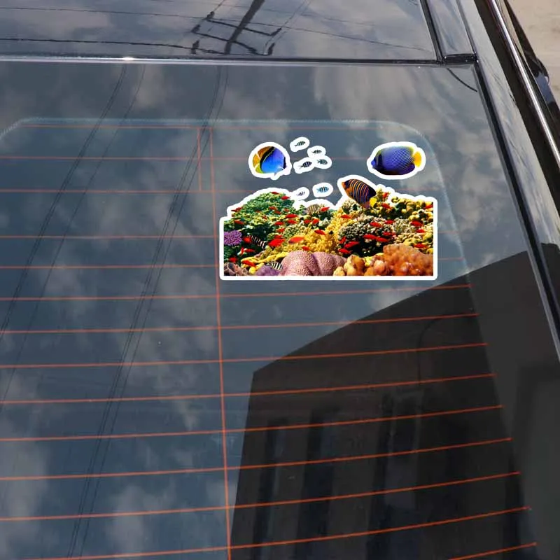 

YJZT 16CM*10.2CM Fashion Animals Cartoon Marine Life PVC Car Window Sticker Decal Graphical 5-0225