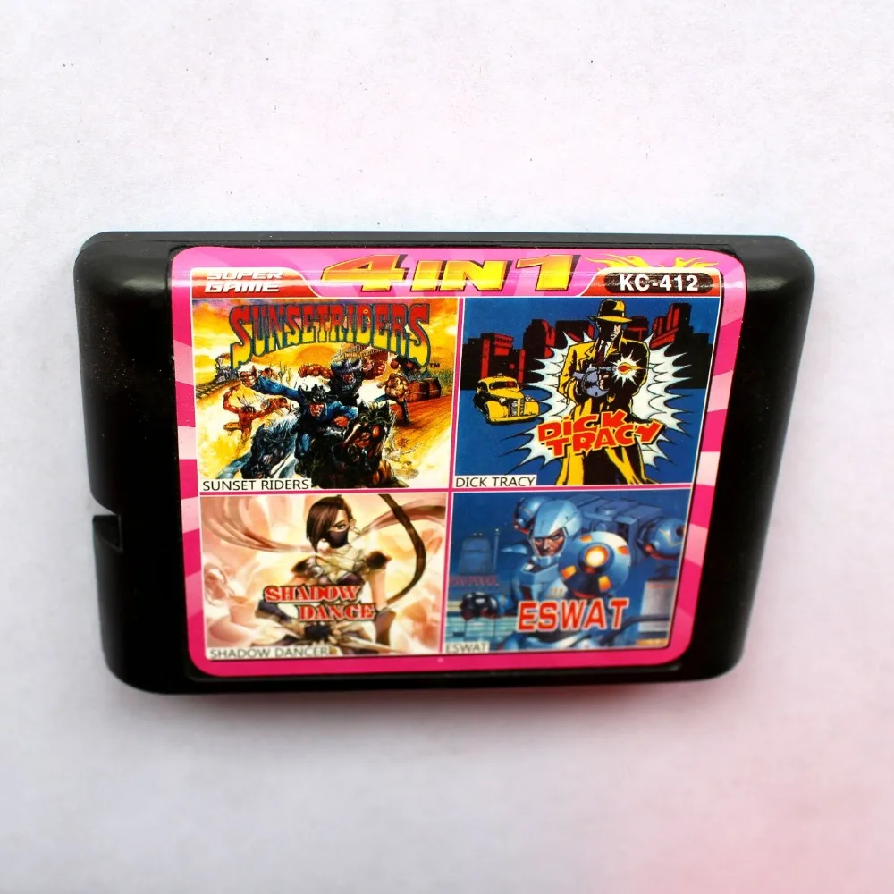 4 в 1 игровая карта SEGA MD для Sega Mega Drive|shadow dancer|sega md game cardsunset riders |