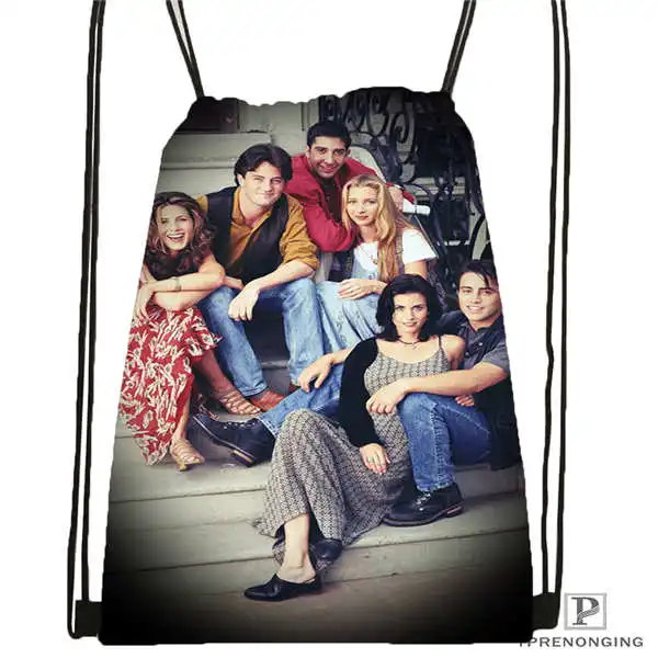 Custom friends Drawstring рюкзак сумка милый рюкзак дети ранец(черная спинка) 31x40 см#2018611-1(7 - Цвет: Drawstring Backpack