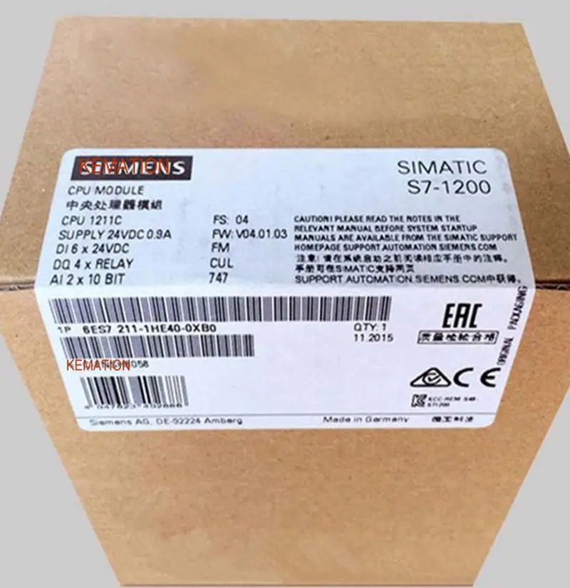 6ES7211-1BE40-0XB0 6ES7 211-1BE40-0XB0 S7-1200 Процессор 1211C 6ES72111BE400XB0 AC/DC/реле 6 DI 24 V DC