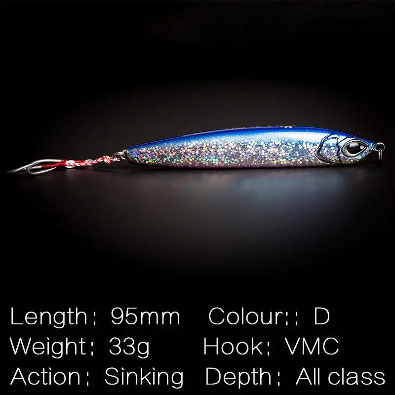 Conqueror 2017 95mm/33g Winter Ice Sea Sinking Hard Fishing Lures VIB Bait Diving Swivel Jig Wobbler Bass Wing Lure VMC Hook | Спорт и