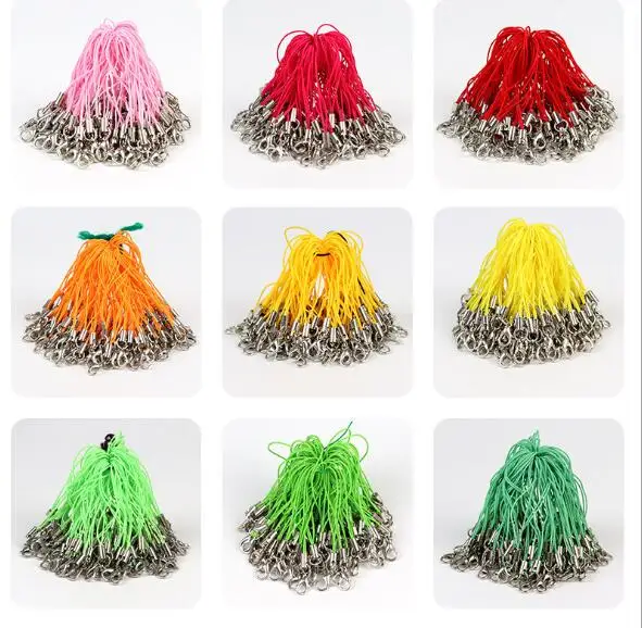 100 шт. Плетеный шнурок на застежке Лобстере для сотового телефона ремешок