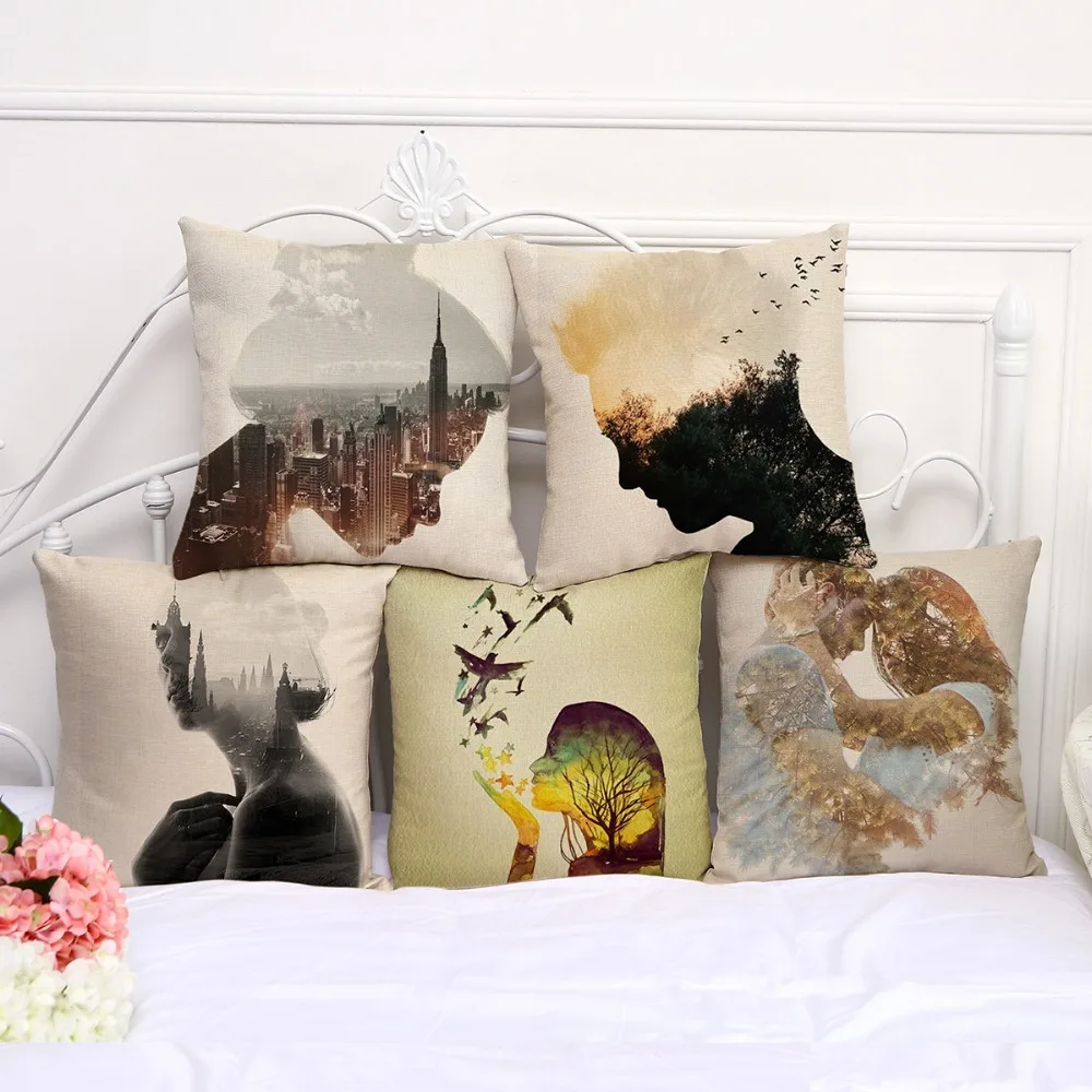 1 Piece Famous Designer Hug Cushion Cover Decorative Home Decor Chair Sofa Throw Pillows Case 45x45cm Abstract Portrait Painting | Дом и сад