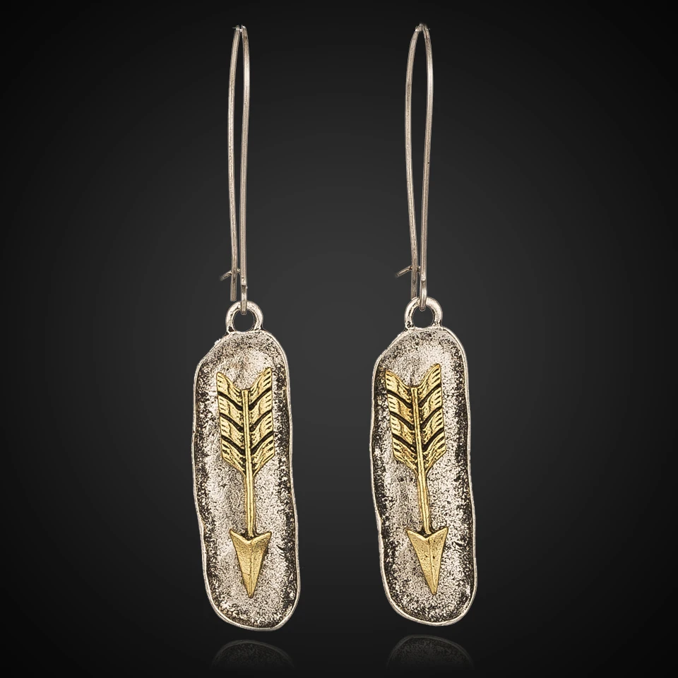 Креативные винтажные этнические желтые серьги с французским крючком короткая