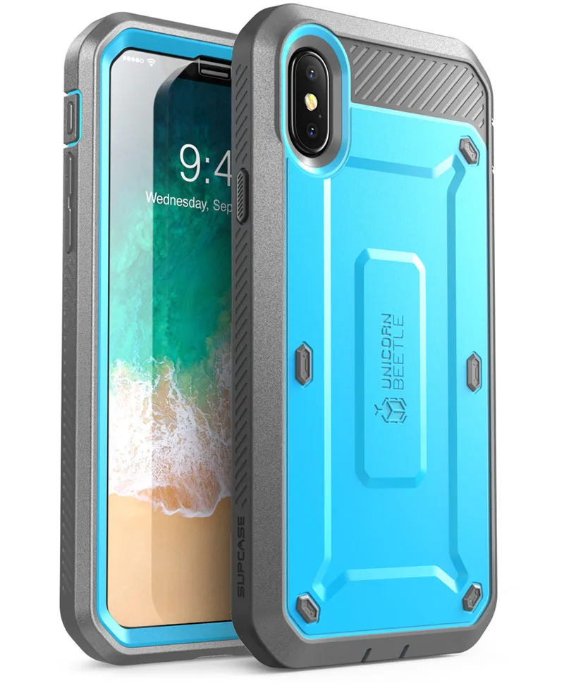 Для iPhone Xs SUPCASE чехол UB Pro Серия полный корпус прочная кобура клип-чехол со встроенным экраном протектор для iPhone X чехол