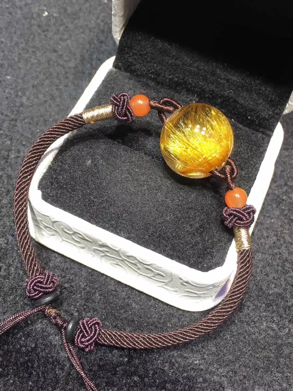 17 мм Lucky Ball Beads натуральный Золотой рутиловый кварц браслет Круглый Роскошный богатый для женщин мужчин ювелирные изделия из драгоценных камней AAAAA