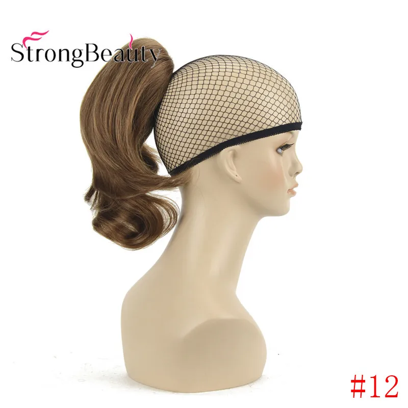 StrongBeauty 12 дюймов 10% синтетические 90% человеческие волосы короткая кудрявая заколка для хвоста в наращивание волос с зажимом для когтей