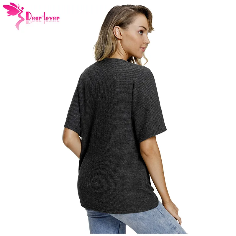 Dear Lover Женские топы и блузка рубашка 2018 короткий рукав Повседневное черный Dolman на
