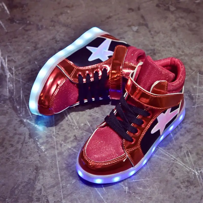 Высокий Разрез 11 Цветов На Открытом Воздухе Дети Светодиодные Светящиеся Обувь