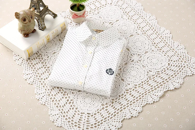 Новая модная хлопковая блузка с длинными рукавами и цветочным рисунком рубашка