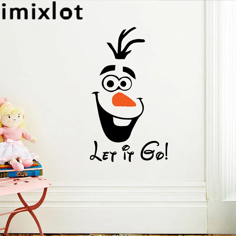 Imixlot 14X23 см ПВХ милый Олаф снеговик ванная комната туалет наклейки на стену комнаты декоративные виниловые обои для дома Переводные принадлежности