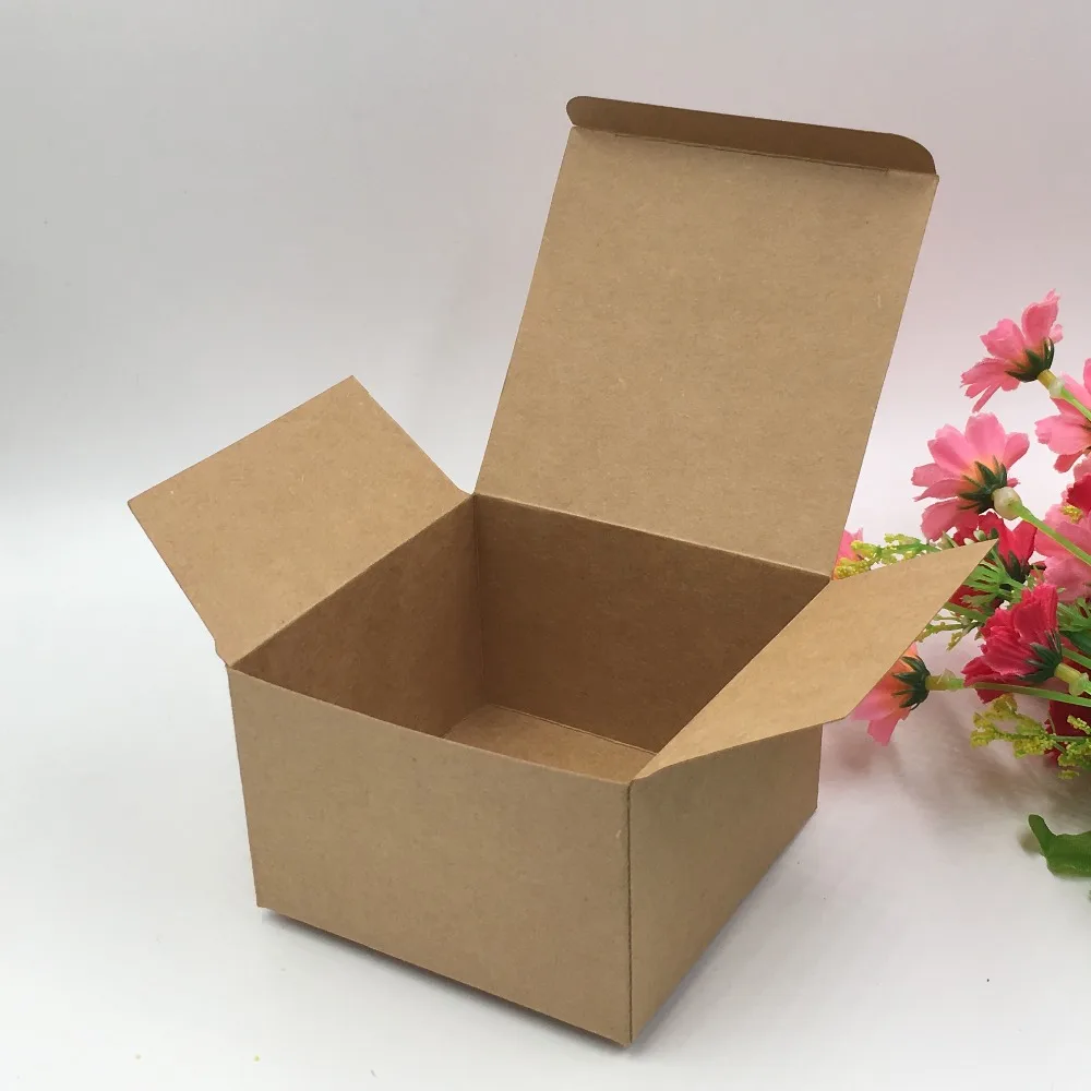 12 шт./лот двухразмерная крафт-бумага Cuboid упаковка коробки для ювелирных изделий