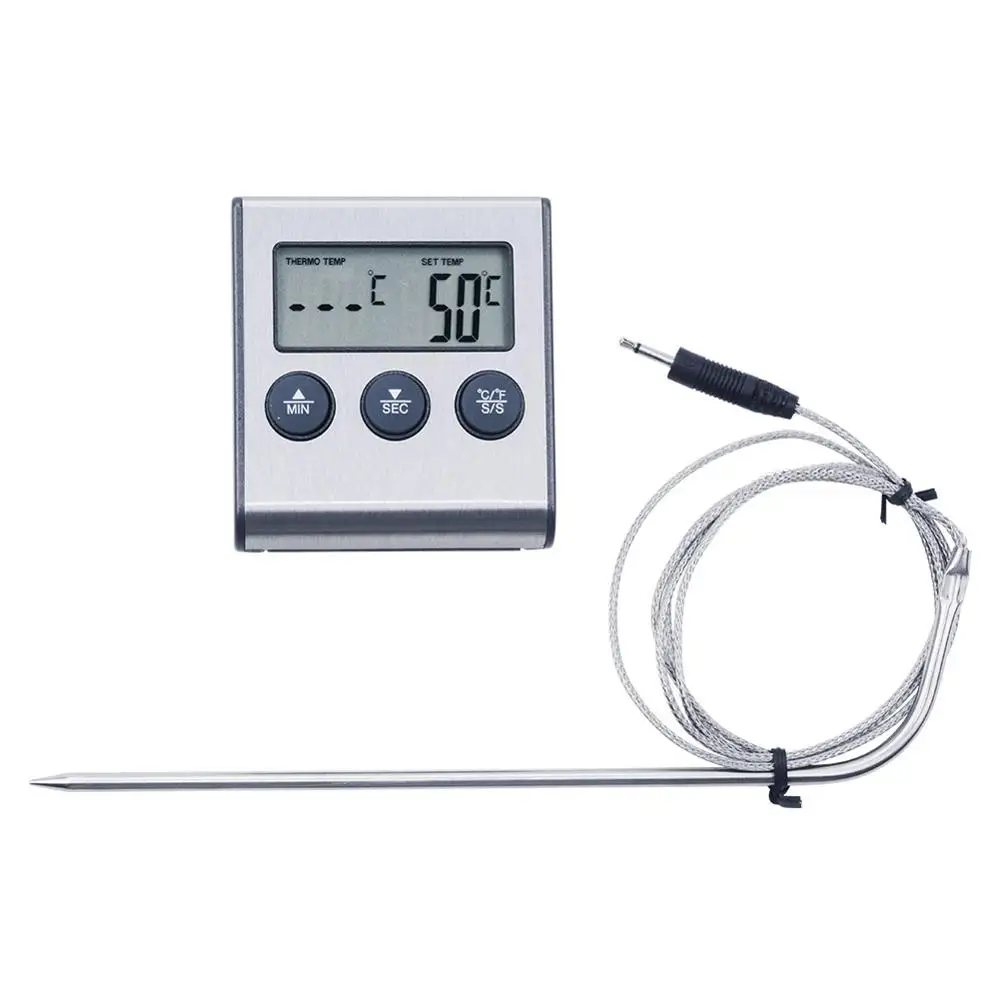 

New Cooking Tools Kitchen Digital Oven Thermometer Food Cooking Meat BBQ Probe Thermometer With Timer Water Milk Temperature
