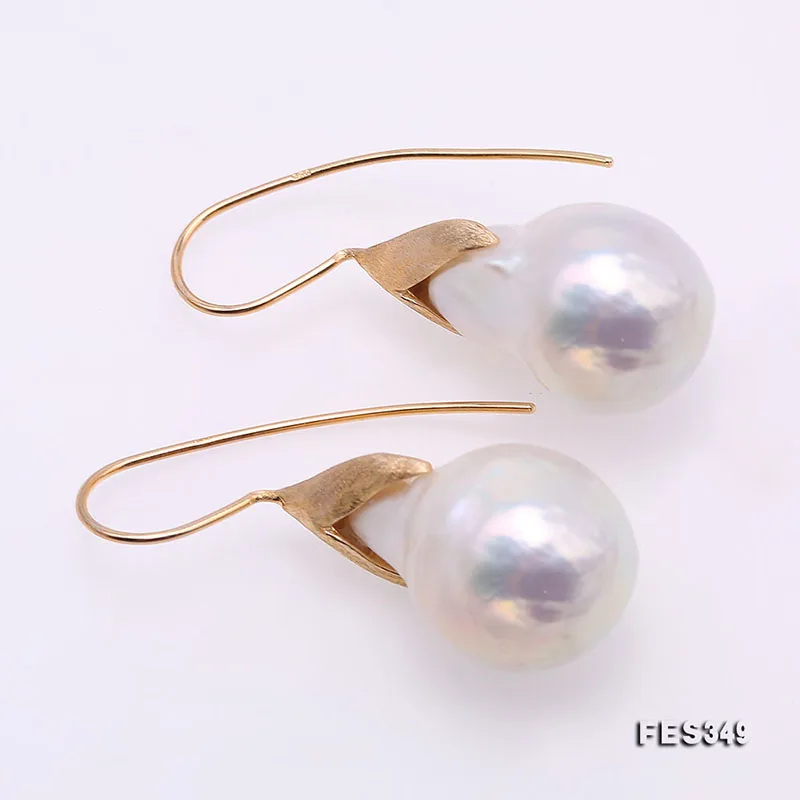 Серьги подвески из серебра 2019 пробы с искусственным пресноводным жемчугом 14 5 х25