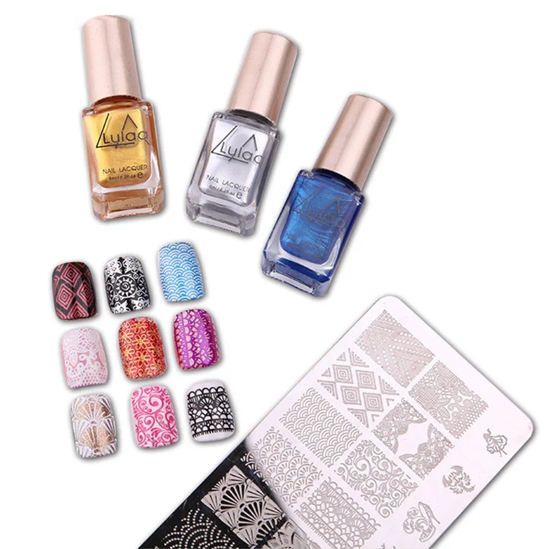 LULAA Профессиональный Nail штамповка принт польский сладкий Цвет лак для ногтей