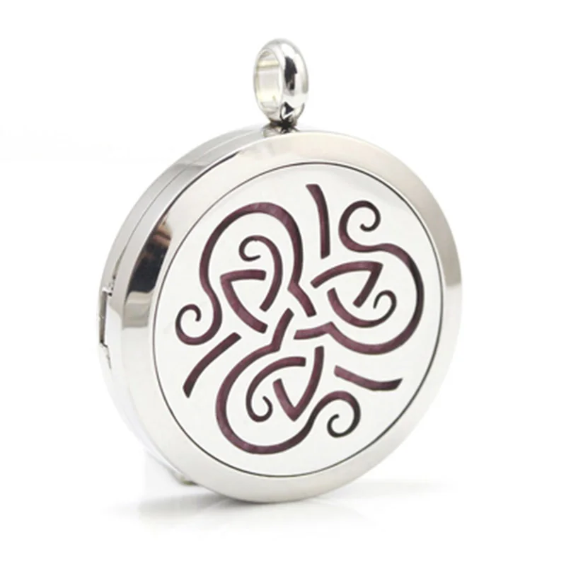 Модный медальон для ароматерапии из нержавеющей стали с геометрическим рисунком