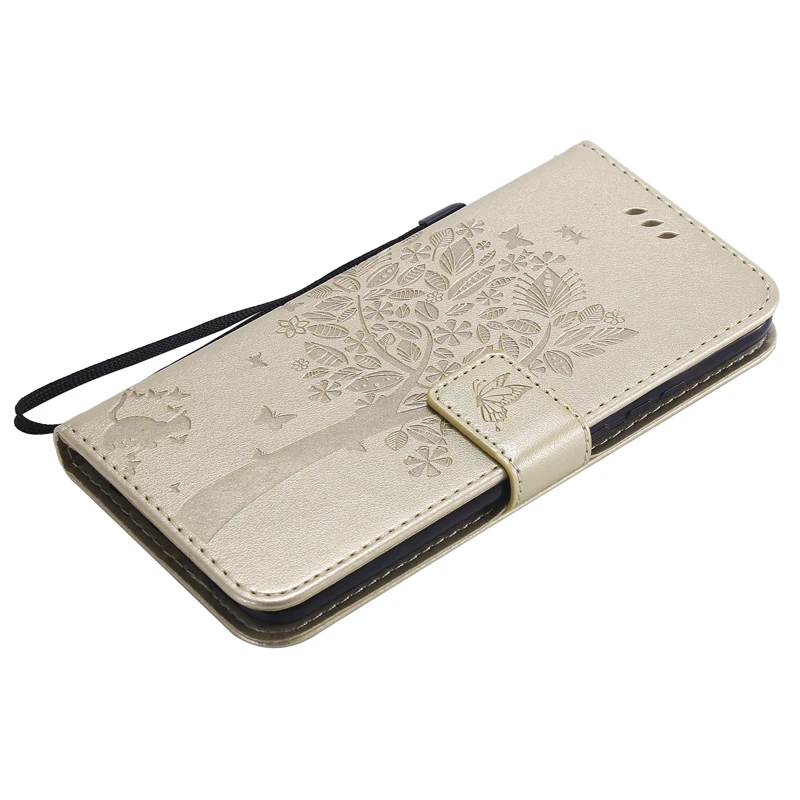 Luxury Leather Cat Tree Flip Wallet Soft Silicone Phone Case Cover Shell Hull Coque Fundas for HUAWEI Y9 2019 Nova 3 Honor 8C 8X | Мобильные