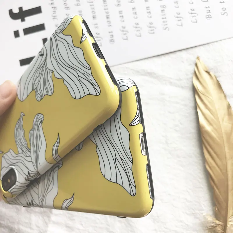 Boucho Retro Flowers Phone Cases For iphone X XS MAX XR Case 6 6S 7 8 Plus Fashion Glossy Soft IMD Back Cover |