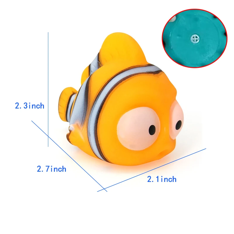 Gold Fish With BB Милые животные Детские Игрушки для ванны для детей ПВХ поплавок сжимающий звук балуясь игрушки дети кошка рыба ванная комната щепотку спрей игрушка - Цвет: Gold Fish With BB