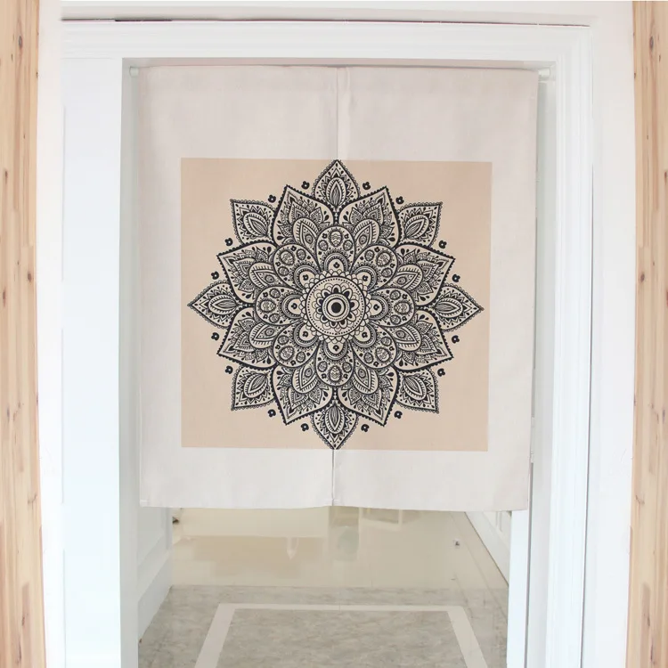 

Красивые занавески в японском стиле с цифровым цветочным принтом Dimidiate, занавески для дверей из хлопка, домашние перегородки, 80x90 см