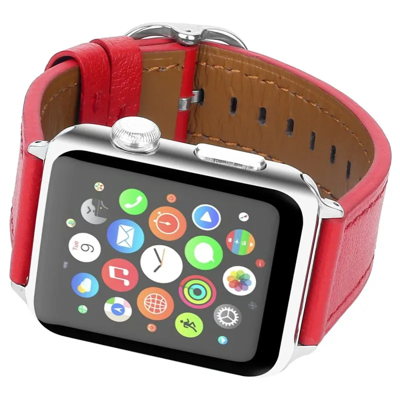 Классический ремешок из натуральной кожи для Apple Watch iWatch Band 44 мм 42 мм 40 мм 38 мм Серия 1 2 3 4 браслет металлическая Пряжка ремешок для часов