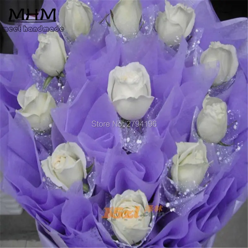 35 листов многоцелевой одноцветной папиросной бумаги в цветочной упаковке ручной