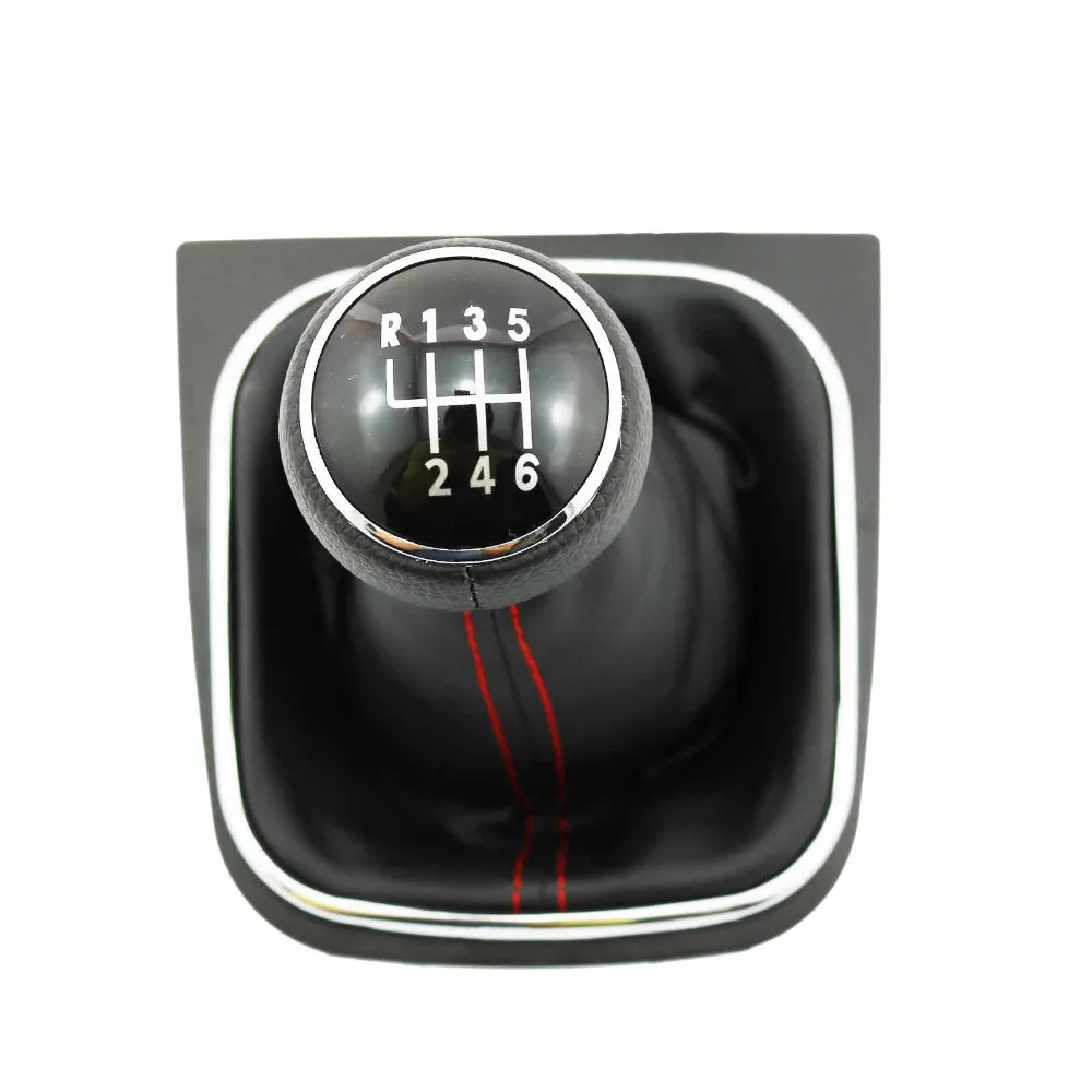 Для VW EOS 2009 2010 2011 2012 2013 Новинка 6 скоростей Ручка переключения передач с кожаными