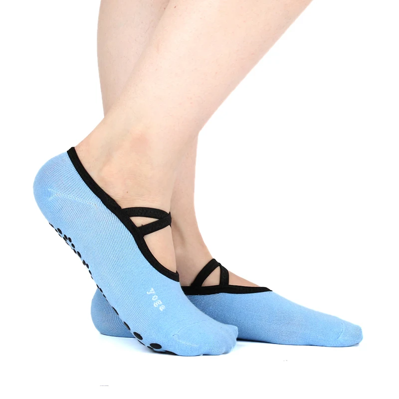 Cotton Sports Yoga Socks Slipper For Womens Non Slip Lady Damping Bandage Pilates Gym Fitness Sock Ballet Heel Dance Protector