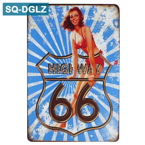 [SQ-DGLZ] полный сервис/Diner ROUTE 66 металлическая вывеска винтажные металлические пластины кафе Паб Клуб домашний Декор стены оловянные знаки Ретро табличка - Цвет: 0192