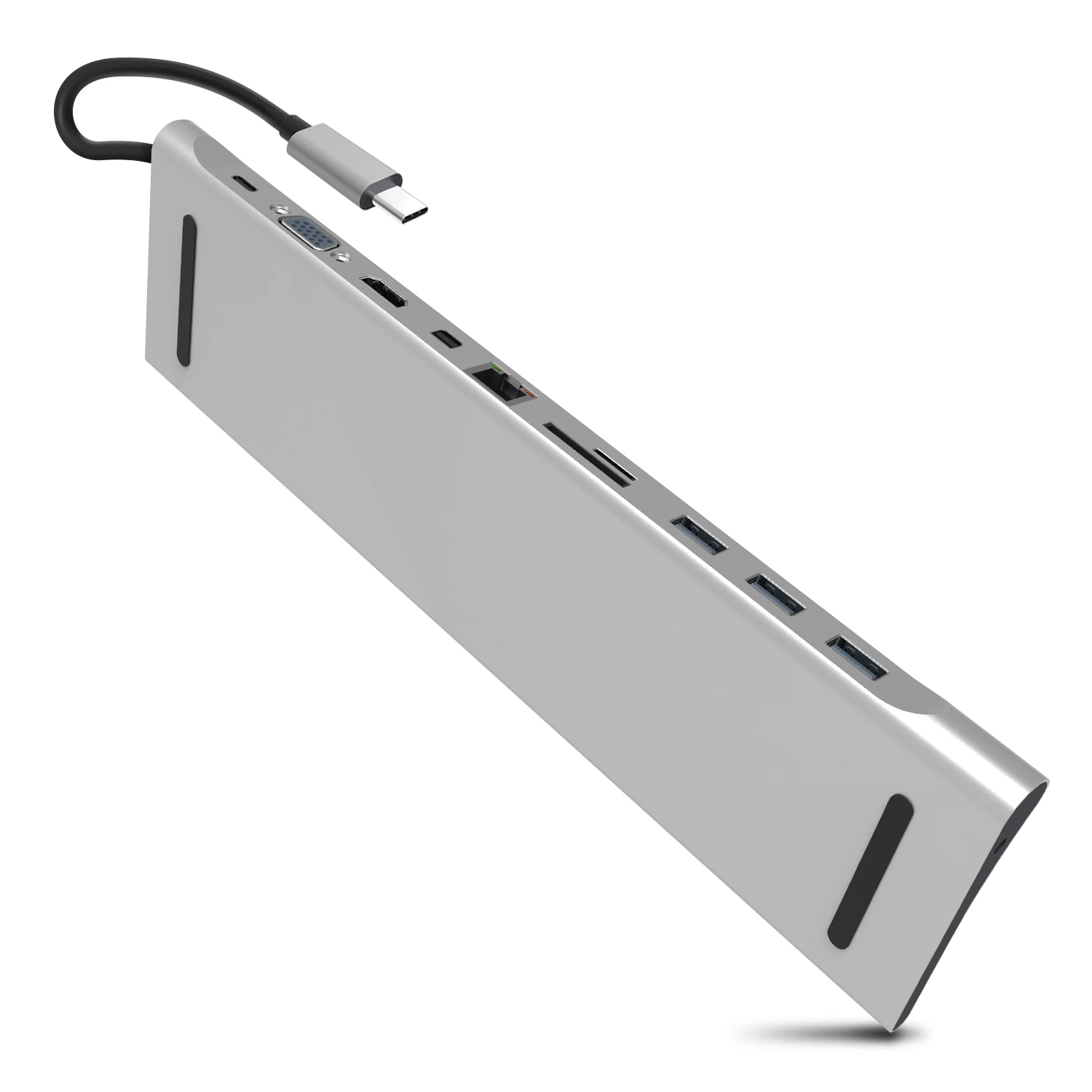 USB C док-станция для ноутбука Алюминиевый адаптер 11 в 1 для MacBook Pro/Air, ChromeBook Pixel, Yoga5 Pro, Dell XPS13/XPS15 и многое другое