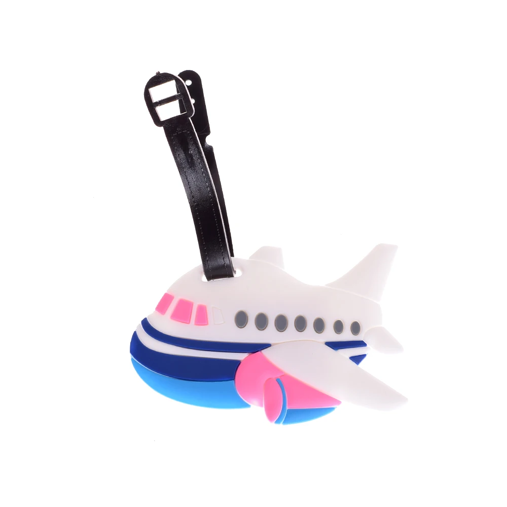 Airplane Креативная багажная бирка с изображением животных из мультфильма силикагель чемодан ID Addres держатель переносная бирка аксессуары для путешествий багажная посадочная бирка - Цвет: Airplane