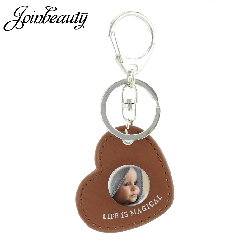 JOINBEAUTY Creative Custom Heart Leather Keychain Fashion Personalise Keychains Car key Rings Holder Women Bag Decoration NA01 | Украшения
