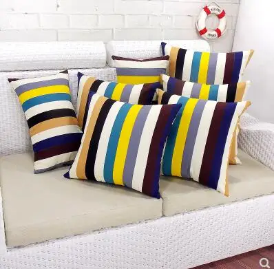 

canvas cotton striped pillowcase sofa cushion cover office bedside pillow cover multi size choose
