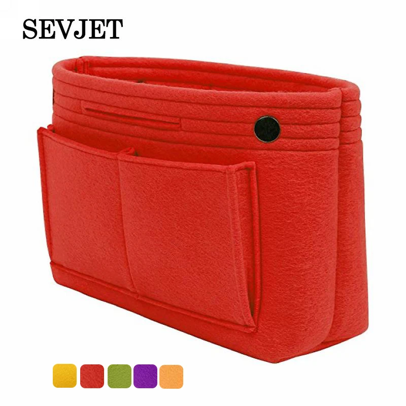 Large Felt Fabric Makeup Bags For Women Travel Organizer Insert Cosmetic Neceser Make Up Bag Solid Toiletry CO15 | Багаж и сумки