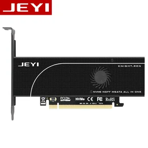 Адаптер JEYI KNIGHT PCIE3.0 NVME x16 PCI-E, полноскоростной M.2, алюминиевый лист 2280, теплопроводность, кремний пластина-вентилятор, охлаждение SSD
