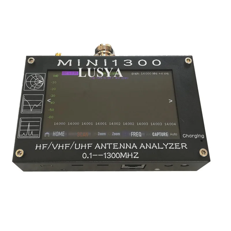 Mini1300 4," сенсорный lcd 0,1-1300 MHz 13.GHz UV HF VHF UHF ANT КСВ Антенный Анализатор метр+ перезаряжаемый аккумулятор