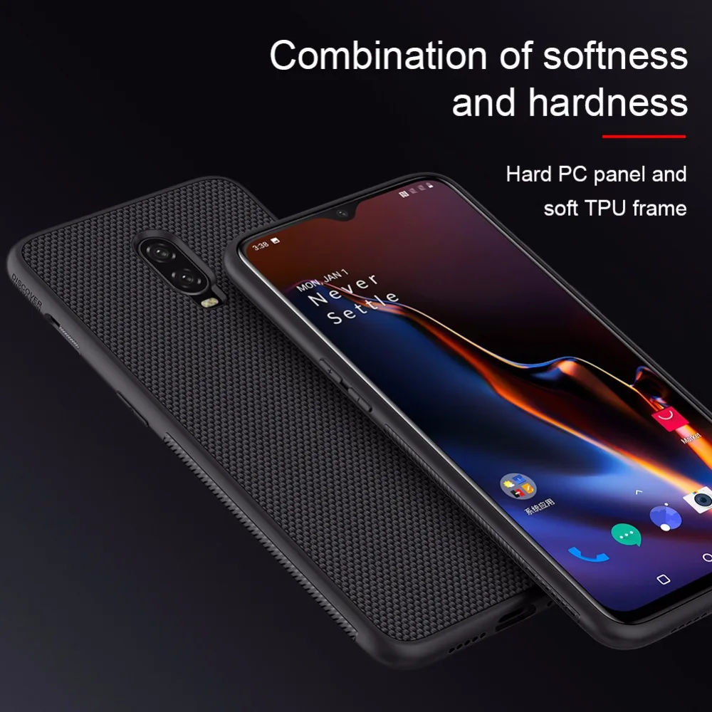Чехол для Oneplus 7 Pro 6T NILLKIN Текстурированный чехол из нейлонового волокна задняя крышка для Oneplus 6T 7 Pro Прочный нескользящий тонкий и светильник