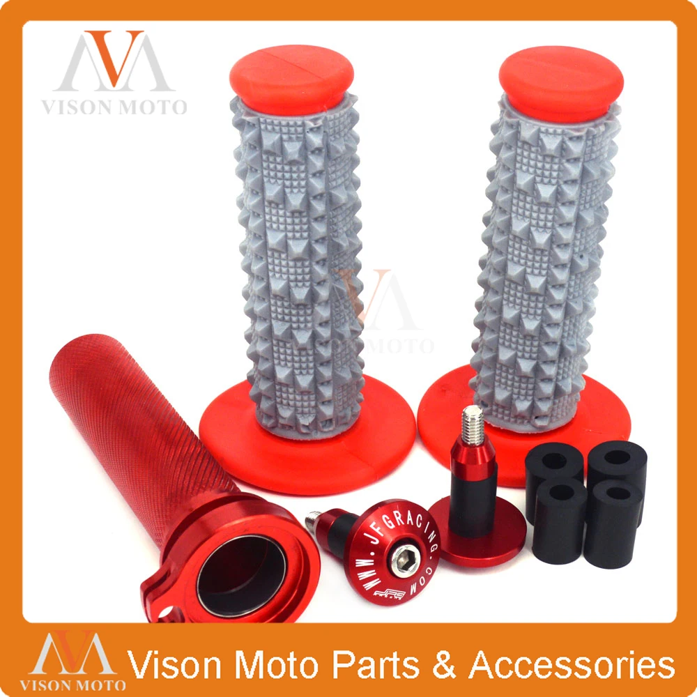 Billet 7/8&quot 22MM Throttle Clamp Twist Tube &amp Handlebar Cap Plugs Grips For CRF250R CRF 250R 250X CRF250X 04 05 06 07 08 09-17 |