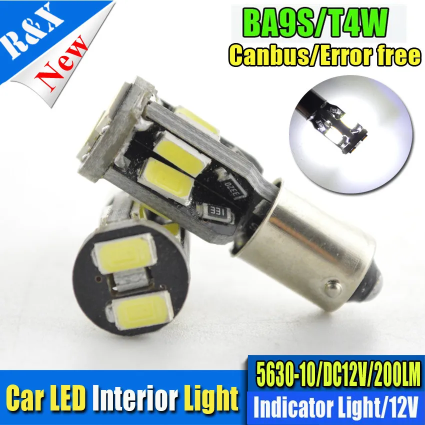2/4 шт. Авто Обратный светодиодный BA9S canbus BAX9S сбоку светодиодный H6W Canbus 10 светодиодный 5730 smd bay9s светодиодный парковочная лампа без ошибок автомобиля светодиодный свет