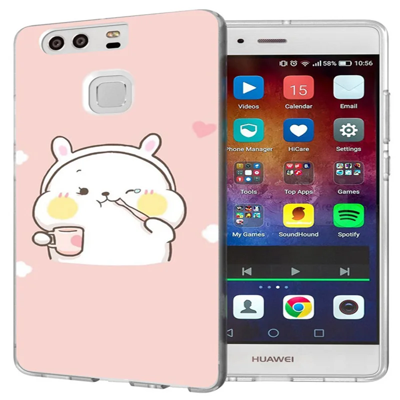 TPU чехол для Huawei P10 Lite P9Lite P8 2016 2017 Y5 II 2 Y5ii/Y6ii цветной мягкий с кроликом Fundas A194 |